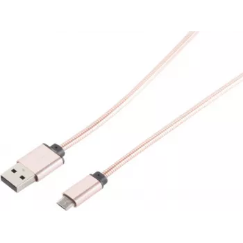 Kabel USB S/CONN 14-11002 1m USB A Micro-USB B w kolorze różowego złota