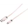 Kabel USB S/CONN 14-11002 1m USB A Micro-USB B w kolorze różowego złota