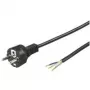 Wentronic Goobay Uziemiony kabel zasilający do samodzielnego montażu, 1,5 m, Czarny - Typu F (Typ F, CEE 7/7) > luźne końce przewodów (51327)