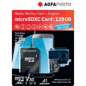 Karta pamięci MicroSDXC AgfaPhoto 128 GB UHS-I Class 10 U1 V10