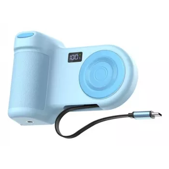 Aktywny uchwyt na telefon Belkin Stage PowerGrip — bateria 9300 mAh, jasnoniebieski