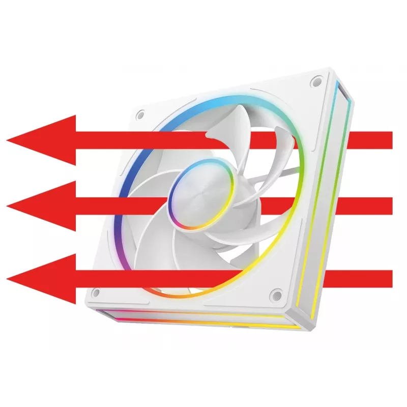 Wentylator obudowy MODECOM VOLCANO LOOP 120 ARGB Reverse Fan biały 120 mm, PWM, 400–1400 RPM
