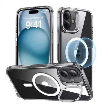 Etui na telefon ESR Classic Hybrid dla iPhone 16 Plus — przezroczyste z wbudowaną podstawką