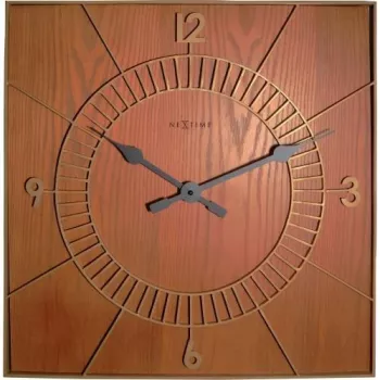 NeXtime klok 3112br Wood Square, 50x50 cm, Ścienny, Brązowy