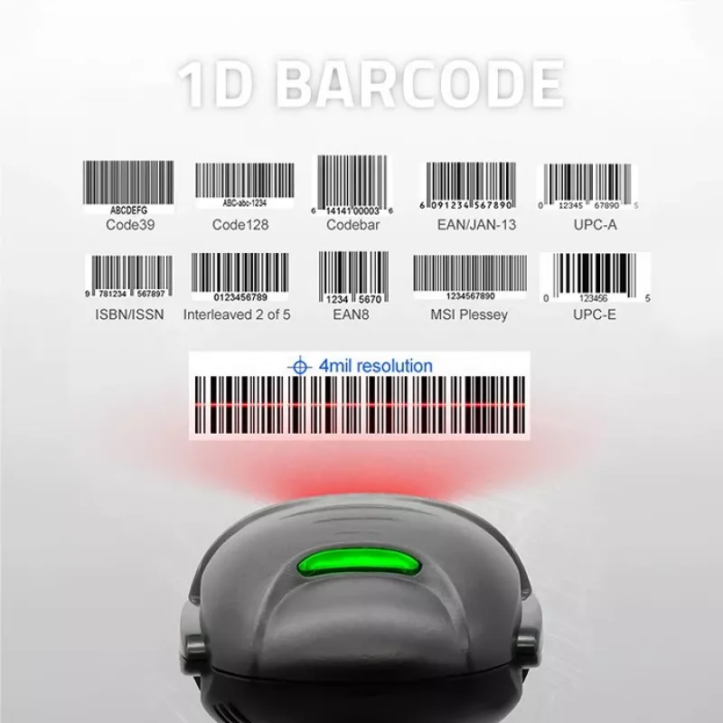 Qoltec 1D Laserowy Czytnik Kodów Kreskowych | USB | Czarny