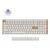 Klawiatura mechaniczna Keychron K4 HE 96% QWERTY — USB, RF Wireless i Bluetooth, 100 klawiszy, RGB, Biały/Drewniany