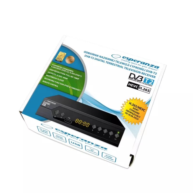 Esperanza EV107R dekoder TV kabel Czarny