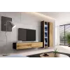 Gablota Cama Meble VIGO 180 wisząca witryna szklana 1800×400×300 mm czarny/dąb wotan