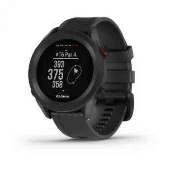 Zegarek golfowy GPS GARMIN Approach S12 Czarny, koperta 43 mm, pasek silikonowy, 30 h pracy na baterii GPS
