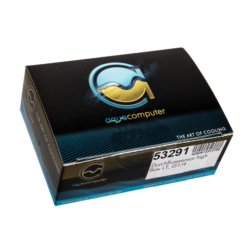 Czujnik przepływu Aqua-Computer Flow sensor high flow LT G1/4 — czarny, przyłącze G1/4, 51×42×30 mm