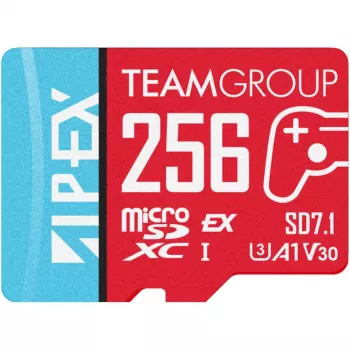 Karta pamięci MicroSD Express Team group APEX SD7.1 256 GB, czerwono-niebieska