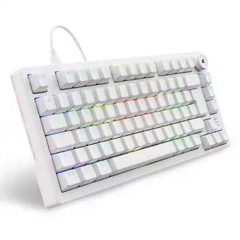 Klawiatura Sharkoon SGK25 75% QWERTZ USB przewodowa RGB LED biała