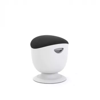 Ergonomic Balance Stool up up Seul D48 — Czarne siedzisko z tkaniny, biała rama
