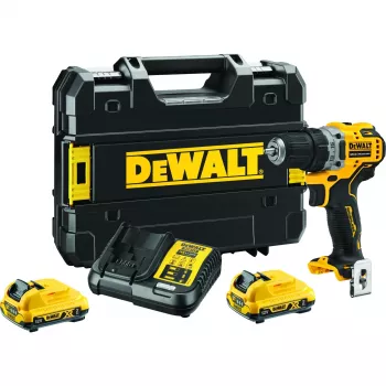 Wkrętarka akumulatorowa DeWALT DCD701D2-QW, 12V, 1500 obr./min, 57,5 N·m, 2 akumulatory 2 Ah