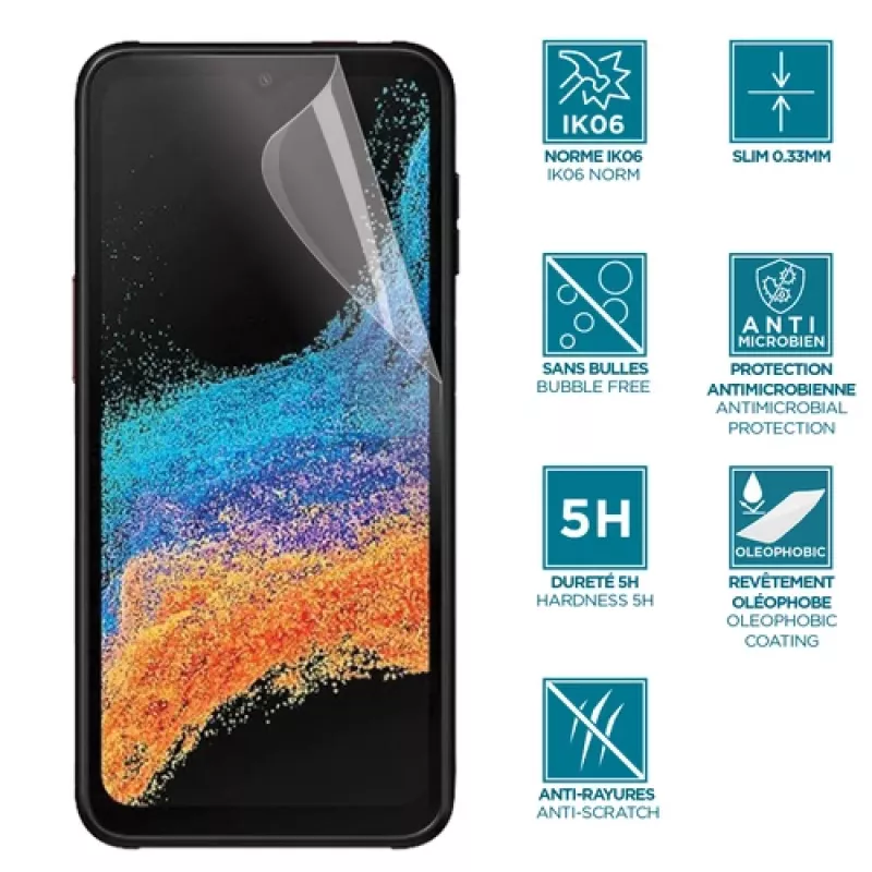 Przezroczysta folia ochronna Mobilis 036271 Samsung Galaxy Xcover 6 Pro Antybakteryjna Odporna na kurz, zarysowania i wstrząsy
