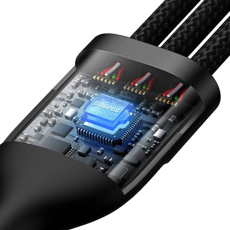 Kabel USB Baseus CASS030101 1.2m USB A/USB C USB C/Micro-USB B/Lightning Czarny