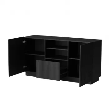 Komoda Cama LIVERTI 150x42x78 cm, czarna, płyta wiórowa, 1 szuflada