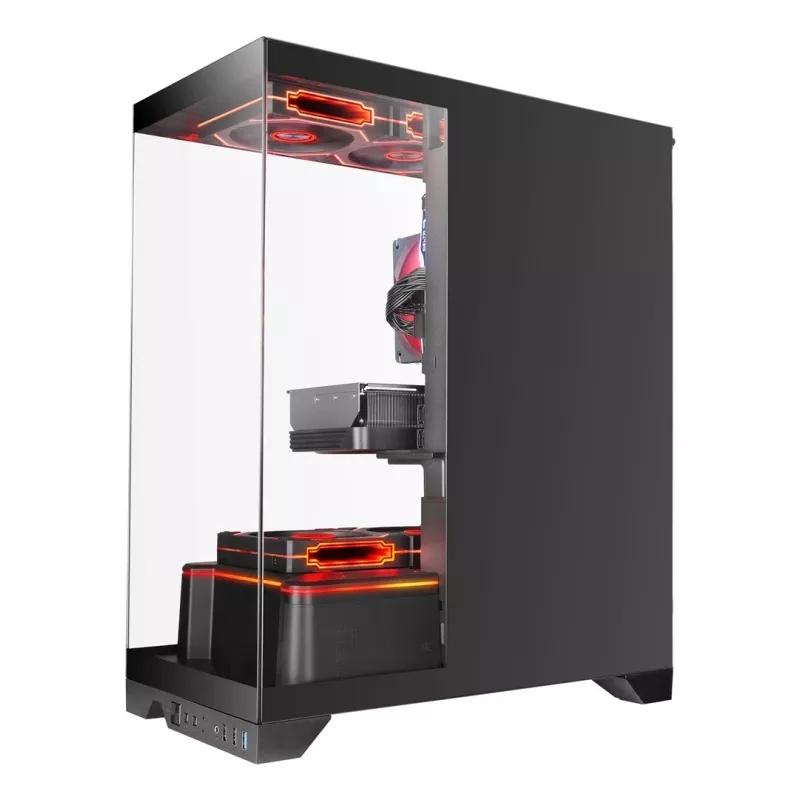 TACENS Mars Gaming MCPRISMA Midi Tower PC case, Czarny, tempered glass, supports ATX/Micro-ATX/Mini-ITX, 2x3.5 inch + 2x2.5 inch bays