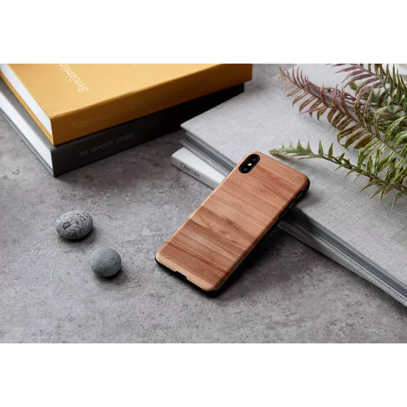 Etui na smartfona man and wood do iPhone XS Max — cappuccino Czarny etui ochronne