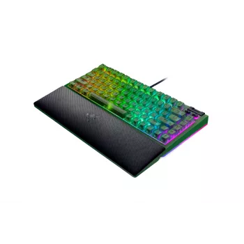 Mechaniczna klawiatura gamingowa Razer CzarnyWidow V4 75% — przewodowa, układ US, edycja Phantom zielony, mechaniczne przełączniki dotykowe Razer