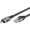 Kabel Goobay 70755 USB-C na RJ45 Ethernet CAT 6 dla stabilnego przewodowego połączenia internetowego z routerem/modemem/przełącznikiem sieciowym/Zastępuje adapter USB na RJ45 / 1