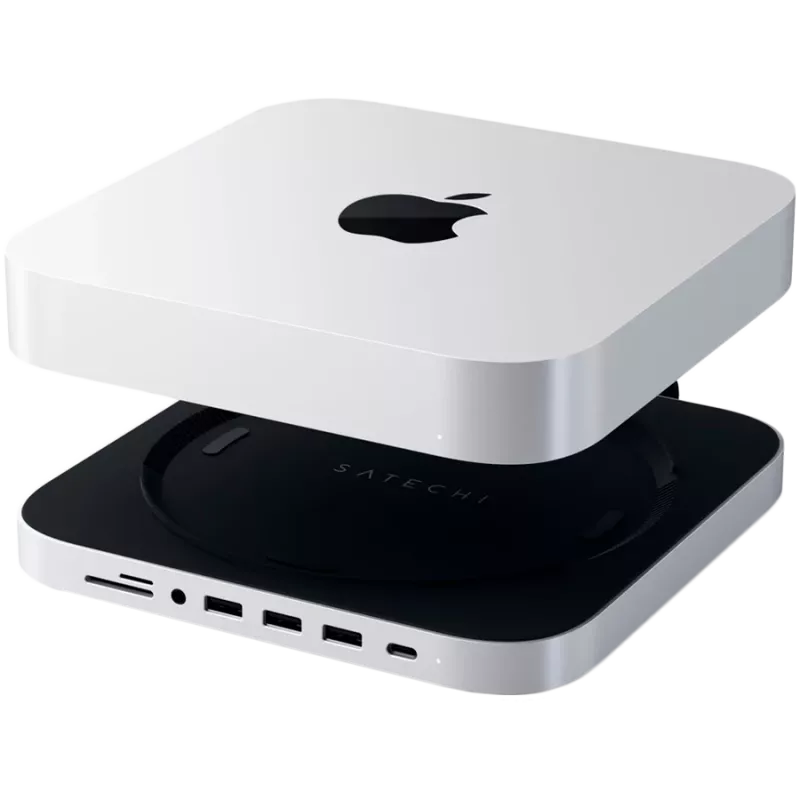 Aluminiowa podstawa i hub USB typu C Satechi dla Apple Mac mini (srebrna)