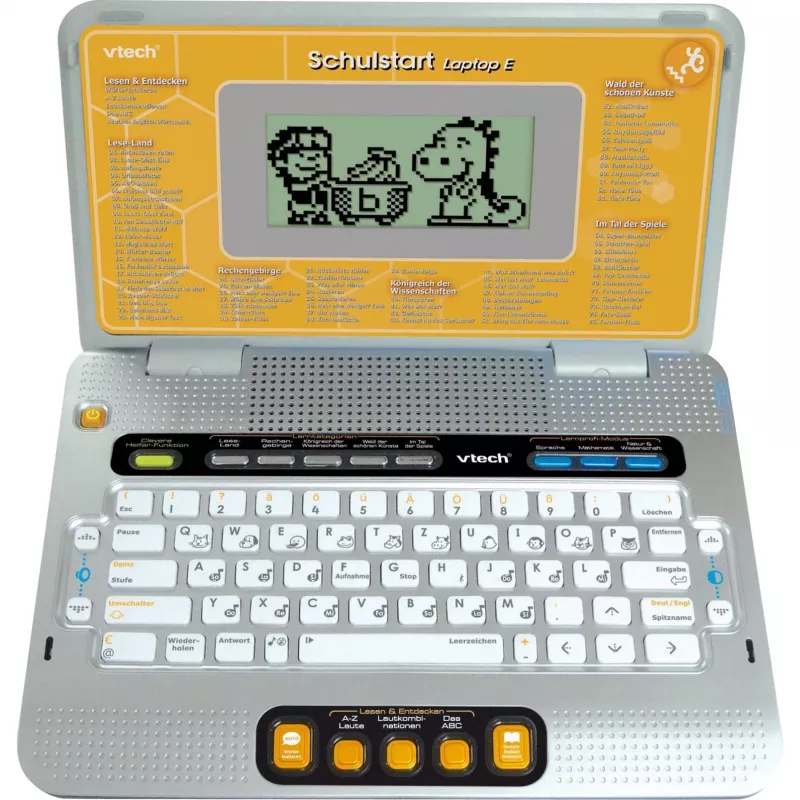 Edukacyjny Laptop VTech Schulstart Laptop E dla dzieci w wieku 6–8 lat, srebrny, interaktywna zabawka edukacyjna