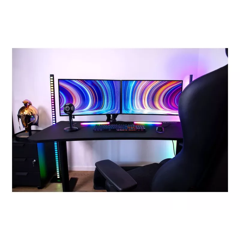 Biurko gamingowe Arozzi Arena Gaming Czarny — prosty blat MDF 1400×755×710 mm