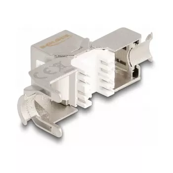 DeLOCK Moduł Keystone gniazdo RJ45 do LSA Kat.6A bez użycia narzędzi z czerwoną osłoną przeciwkurzową