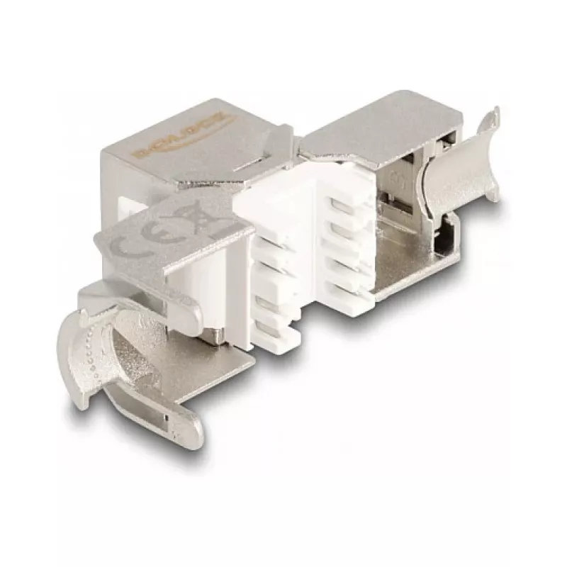 DeLOCK Moduł Keystone gniazdo RJ45 do LSA Kat.6A bez użycia narzędzi z czerwoną osłoną przeciwkurzową