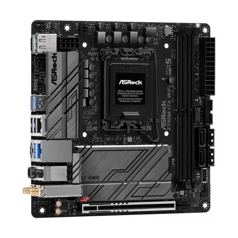 Płyta główna ASRock Z790M-ITX WiFi — Intel Z790, LGA 1700, mini ITX, DDR5, 2x DIMM, 64GB, 2.5Gb LAN, Wi‑Fi 6E