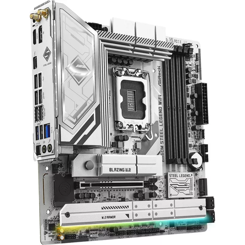 Płyta główna ASRock B860M Steel Legend WiFi — Intel B860, LGA 1851, micro‑ATX, DDR5, 4 DIMM, Wi‑Fi 6E, 2.5GbE
