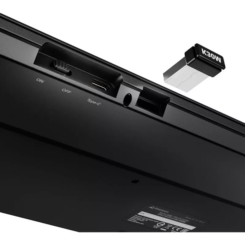 Sharkoon OfficePal K30W czarna układ DE gumowa kopułka