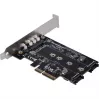 Silverstone SST-ECM27 karta adaptera M.2/SATA, PCIe 4.0, 1x M-Key, 2x SATA 6G - niski profil