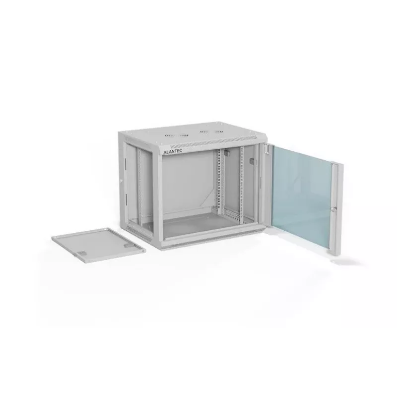 ALANTEC Szafa rack 19 9U 600x450, szara płaski zestaw