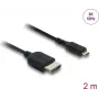 Kabel HDMI DELOCK 81691 — HDMI Typ A na Micro HDMI Typ D, 2 m, 48 Gbit/s, do 7680×4320, pozłacane styki, czarny