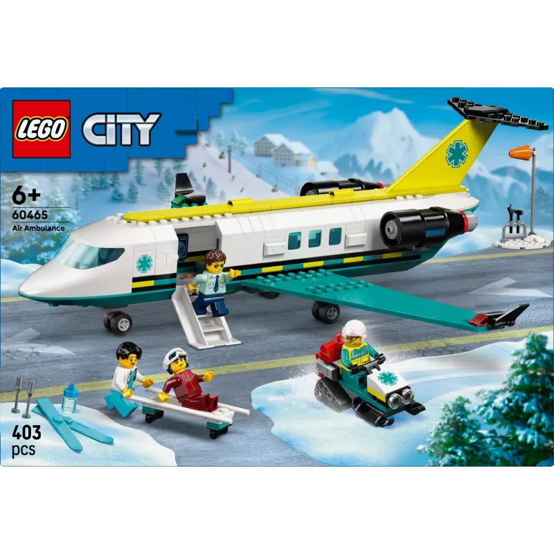 LEGO City Samolot Ratunkowy 60465 – mały zestaw konstrukcyjny samolotu ratunkowego, 403 elementy, 4 minifigurki, wiek 6+