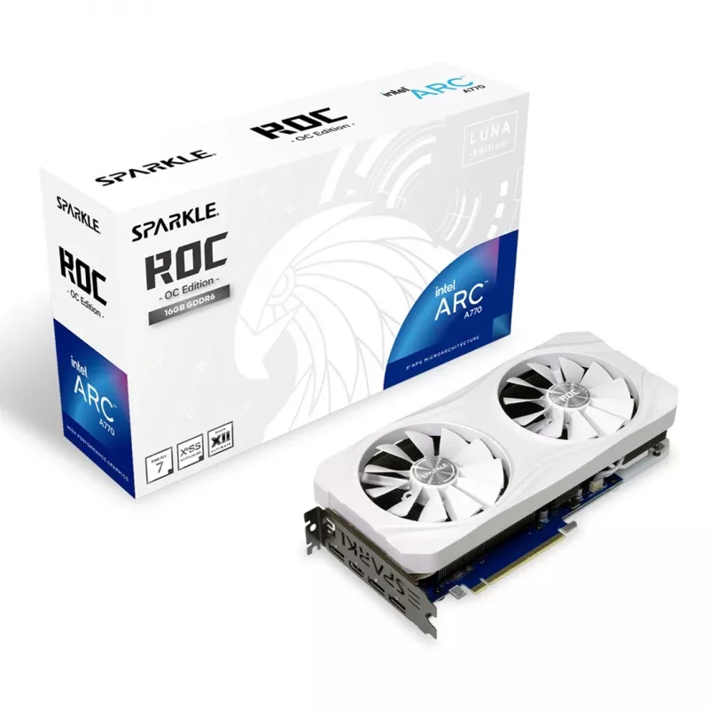 Karta graficzna Sparkle SA770RW-16GOC — Intel Arc A770 ROC Luna, 16 GB GDDR6, PCIe 4.0, 256-bit