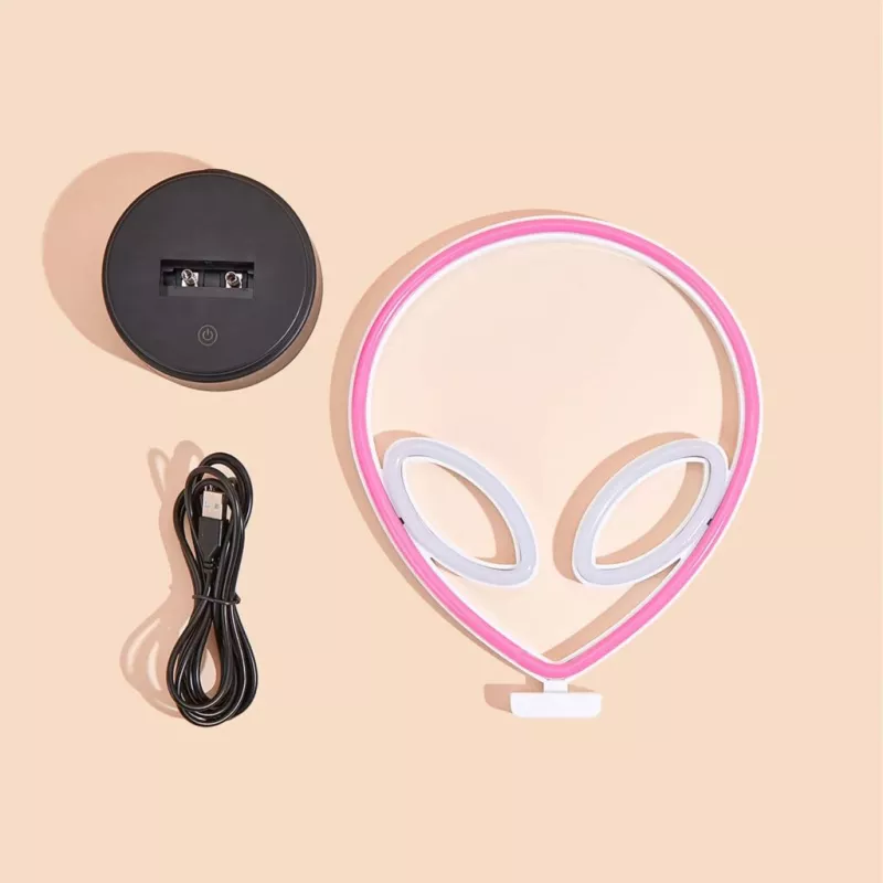 Lampa stołowa MANTA SNL86PK Style Neon Lights UFO Pink – dekoracyjna lampa neonowa różowa