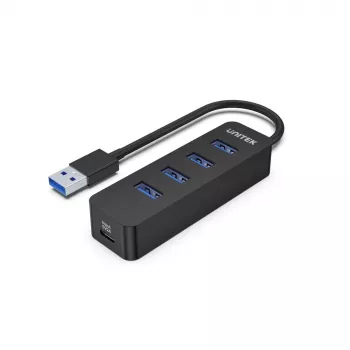 UNITEK uHUB Q4 USB 3.2 Gen 1 (3.1 Gen 1) Type-A 5000 Mbit/s Czarny