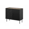 Komoda Cama Meble ONDA 2D 98x45x85 cm, czarna, rama z płyty wiórowej