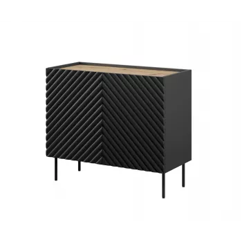 Komoda Cama Meble ONDA 2D 98x45x85 cm, czarna, rama z płyty wiórowej