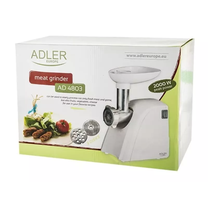 Adler AD 4803 maszynka do mielenia 800 W stal nierdzewna, biały