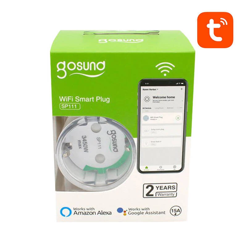 Inteligentna wtyczka WiFi Gosund SP111 3680W 16A, Tuya 2-pak