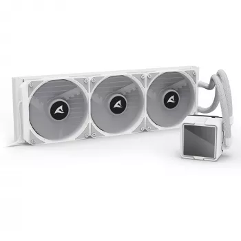 All-in-One CPU liquid cooler Sharkoon S100 ARGB biały — 360 mm radiator, Infinity-Mirror effect