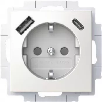 BUSCH JAEGER Gniazdo wtyczkowe SCHUKO USB-A+C 20 EUCB2USBAC-914 (2CKA002011A6298)