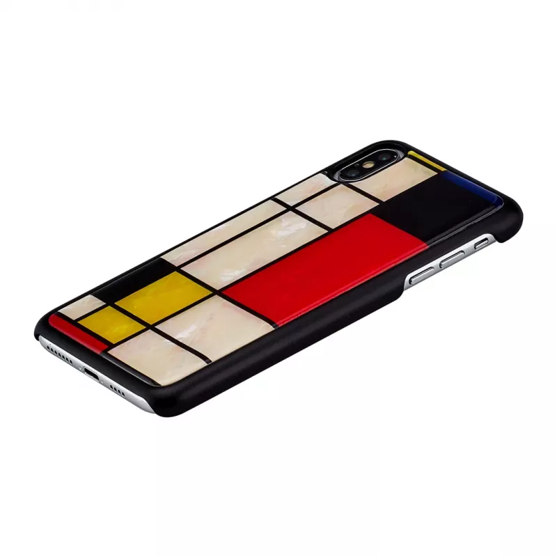 Etui na smartfona iKins do iPhone XS Max Mondrian Czarny – pokrowiec ochronny, twarda skorupa