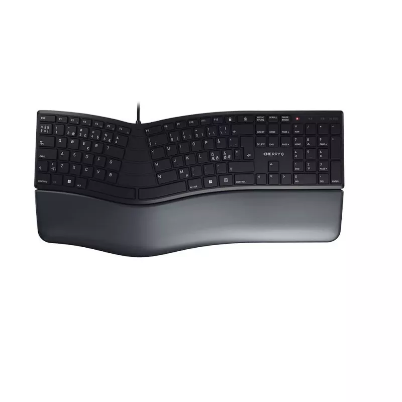 CHERRY KC 4500 ERGO klawiatura Uniwersalna USB QWERTY Nordycka Czarna