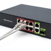 Przełącznik Ethernet QOLTEC 52297 PoE RJ45 z łączem uplink PoE i portem SFP