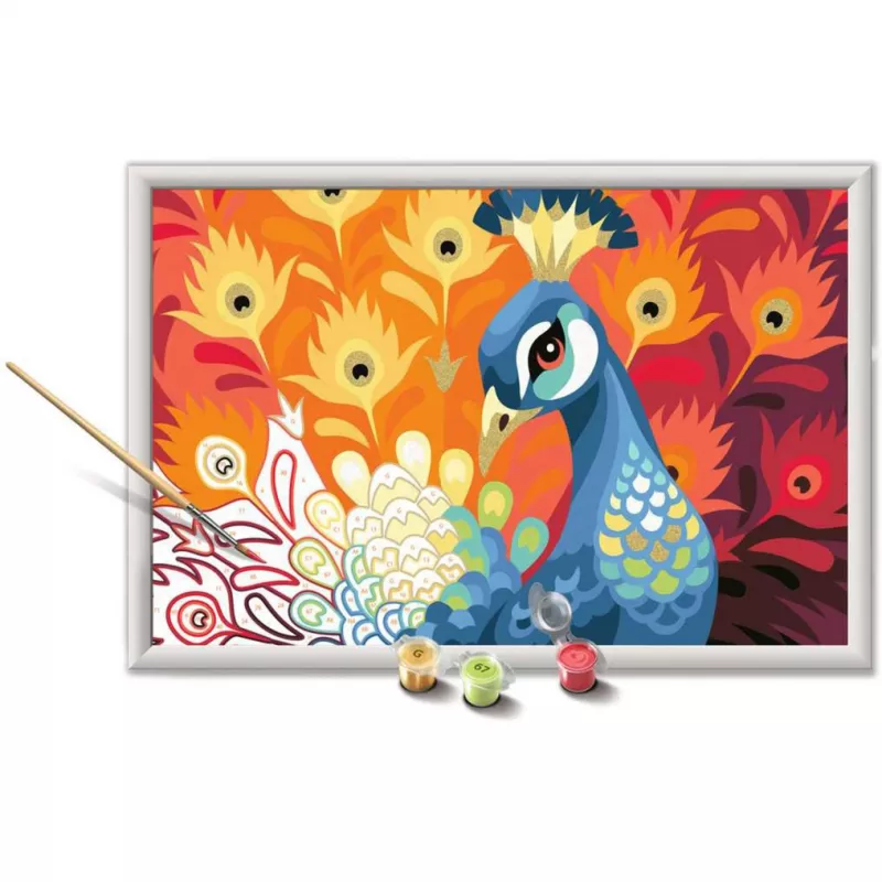 Zestaw do malowania Ravensburger CreArt Proud Peacock — zestaw malarski